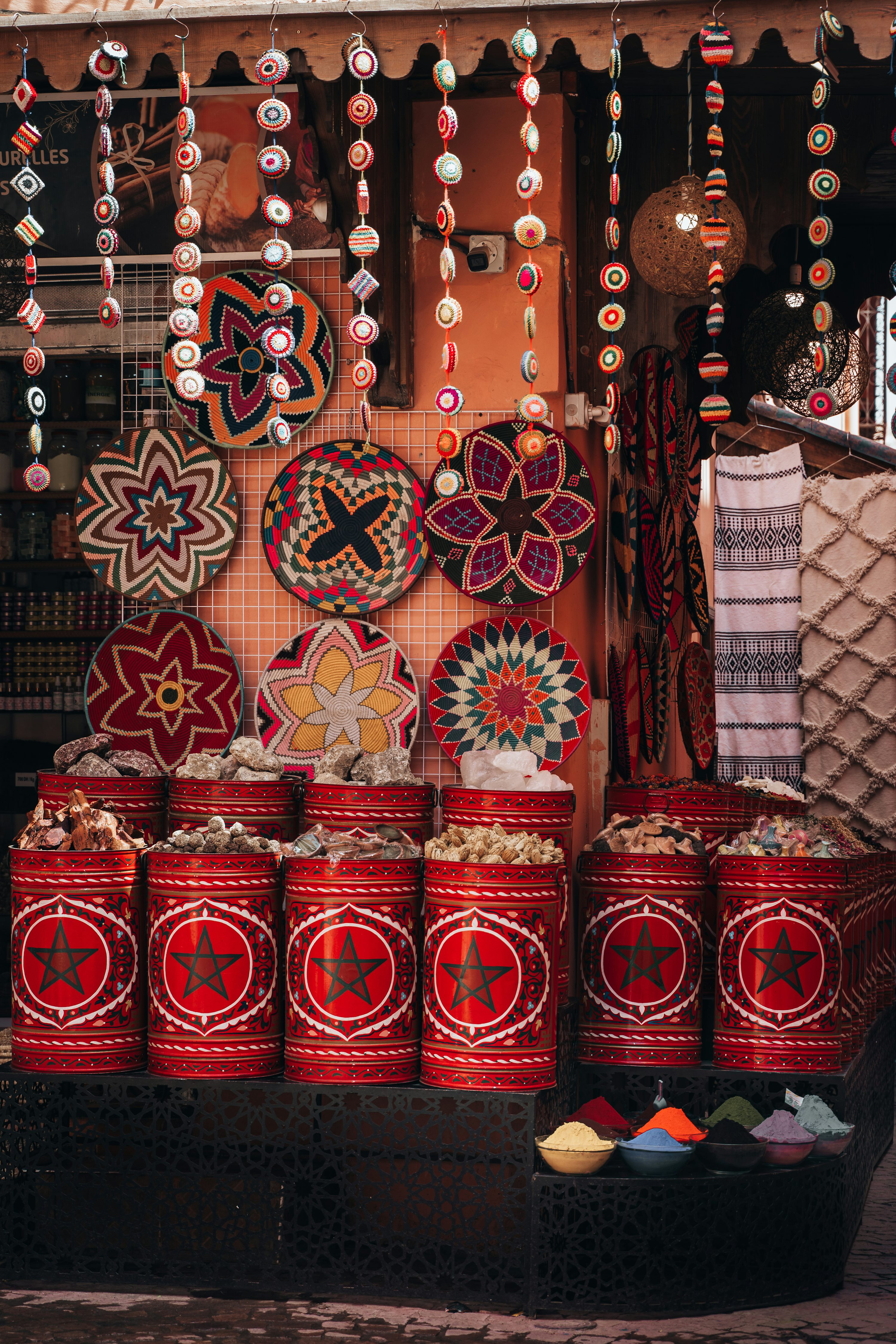 Colorful spices in Morocco market